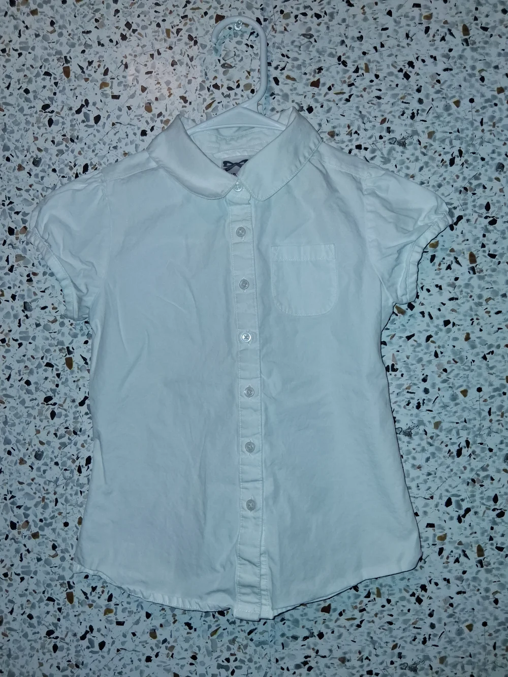 Girl's Gymboree White Button Down Short Sleeve Shirt Size 8 White